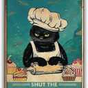 Fmcmly Funny Cat Metal Tin Signs Vintage Kitty Kitchen Sign Home Bathroom Coffee Bar Hotel Retro Art Wall Decor I Just Baked You Some Cakes 12x8 Inch