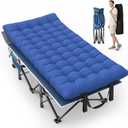 Suteck 32In XXL Folding Camping Cot, 900LBS Heavy Duty Sleeping Cot with Pillow Mattress, 1200D Double-Layer Oxford Portable Cot for Adults with Carry Bag for Home Office Nap Beach Travel, 79"32"19"