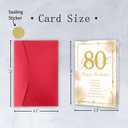 2 x 80th Birthday Gift Card Happy 80th Birthday Cards for Her & Him, Men & Women, Husband, Wife, Dad, Mom, Grandma, Grandpa & Anyone Celebrating Eight Decades