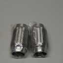 2.25 inch Exhaust Flex Pipe, 2.25" x 3.3"w, Stainless Steel Heavy Duty Double Braid Exhaust Flex Tube, 6" Overall Length, 2 Pack