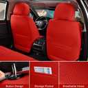 TIEHESYT Leather Car Seat Covers Full Set with Lumbar Support, Waterproof Car Seat Cover, Universal Seat Covers for Cars, Trucks, SUVs, Sedans, Airbag Compatible, Front Pair and Rear, Red
