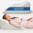 Aeris Wedge Pillow for Sleeping and Nighttime Comfort, Memory Foam Bed Wedge for Post Surgery Recovery, Incline Cushion for Snoring and Stomach Acid, Breathable Viscose Cover with Non Slip Base