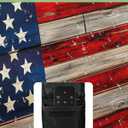 American Flag Outdoor TV Cover 80-85 Inches, Weatherproof & Waterproof, Red Striped Blue Star Enclosure with Remote Control Pocket, Vintage Wooden TV Screen Protectors