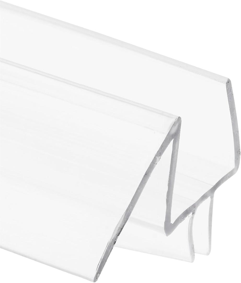 Prime-Line M 6259 Frameless Shower Door Bottom Seal for 1/2 in. Thick Glass Doors, Dual Flap and 45 Degree Drip Guard, 36 in., Clear Vinyl (Single Pack)