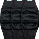PAW Inspired Belly Band Male Dog WRAP Washable, Black, Black Lining, Medium, 3 Count