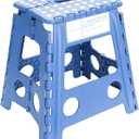 Essentials 21048 15-Inch Folding Step Stool, Wide Folding Step Stool, Plastic Step Stools For Adults, Garden Step Stool, Foldable High Stool