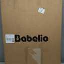 Babelio 34" Tall No Bottom Bar Baby/Dog Gate for Stairs, House and Doorways, 29.7-46.5" Auto Close Safety Pet Gates with Large Walk Thru Door, Hardware Mount, White