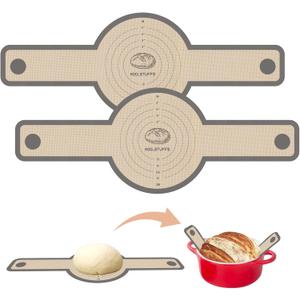 Koolstuffs Silicone Bread Sling for Dutch Oven, 2 PCS Non-Stick & Easy Clean Reusable Sourdough Mat, Sourdough Bread Baking Supplies, Tools Accessories