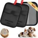 2 x 2 Pcs Pet Hair Removal Glove - Upgraded Electrostatic Pet Hair Remover Gloves for Cats & Dogs, Reusable & Washable Magic Brush Pet Hair Removal Tool (Black, L)