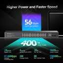 MokerLink 24 Port Gigabit PoE Switch, 2 Gigabit Ethernet Uplink, 2 Gigabit SFP, 400W IEEE802.3af/at, Rackmount Unmanaged Plug and Play Network Switch
