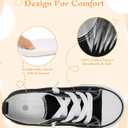 Toddler Little Kid Cushioned Canvas Shoes Slip On Sneakers Soft and Durable (Black White, 10 Toddler)