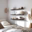 GXYAWPJ 48 Inch Floating Shelves for Wall Rustic Brown Wood Wall Shelves for Bedroom Set of 4