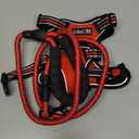 No Pull Dog Harness Adjustable Reflective Oxford Easy Control Medium Large Dog Harness with A Free Heavy Duty 5ft Dog Leash (M (Neck: 14.5"-20.5", Chest: 22"-28"), Red Harness+Leash)