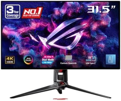 ASUS ROG PG32UCDP 32 Inch 4K 240Hz OLED Gaming Monitor | Dual Mode FHD 480Hz, Custom Heatsink, 0.03ms, G-SYNC Compatible, AI Gaming, USB-C 90W, True 10-bit, for PS5 and Xbox
