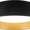 12.5 Inch LED Flush Mount Ceiling Light Fixture, 26W, Super Bright 1350 Lumen, 3 Color 3000K/4000K/5000K, Matt Black with Gold Inside, Dimmable Ceiling Lamp for Bedroom Hallway Bathroom Outdoor