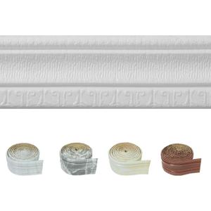 WAPANE 180" x 3.1" Peel Stick Foam Molding Baseboard Trim Self Adhesive, Crown Molding Wallpaper Border Flexible, 3D Wall Edging Lines Foam Wall Base Moulding Trim (2 PCS, White)