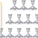 Candlestick Holders Taper Candle Holders, 12PCS Silver Candle Holder Set for Table Centerpiece, Vintage Candle Stand for Table Centerpieces, Home Decor,Weddings,Festival and Parties (12, Silver)