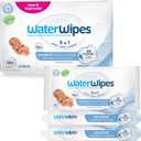 WaterWipes Sensitive+ Newborn & Baby Wipes, 3-In-1 Cleans, Cares, Protects, 99.9% Water, Unscented & Hypoallergenic, 180 Count (3 Packs)
