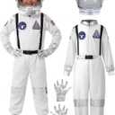 Spooktacular Creations Halloween Astronaut Costume for Kids, Unisex Astronaut Outfit, Toddler Pilot Jumpsuit for Themed Party, Size: S (5-7 YRS)