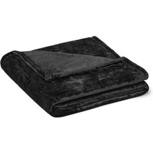 Amazon Basics Soft Fleece Throw Blanket, Lightweight Cozy Blanket for Couch & Sofa, 50 x 60 Inches, Black