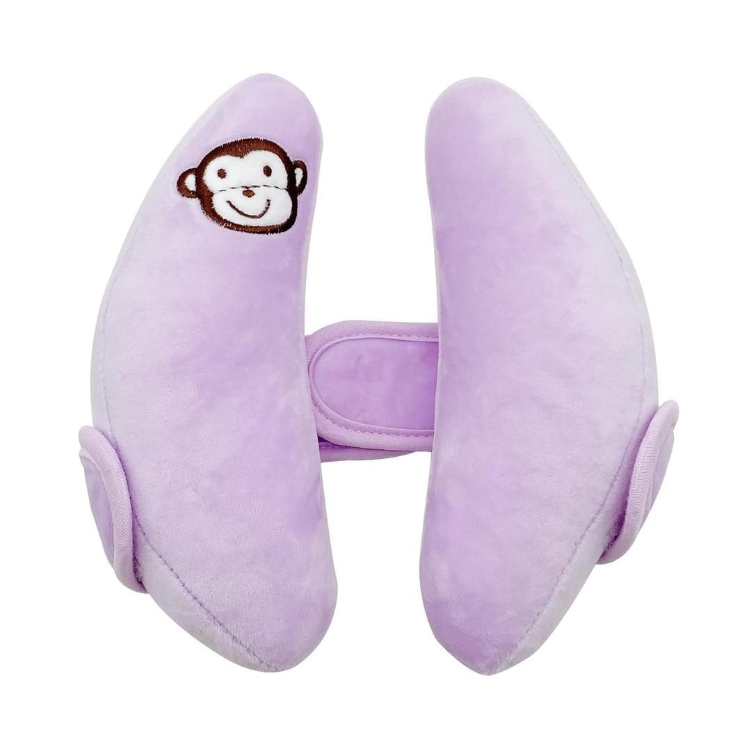 Baby Car Seat Head Neck Support,Adjustable Travel Pillow for Toddler,Portable Travel Pillow for Kids,U-Shape Travel Headrest Cushion,Baby Neck Pillows for Pushchair,Purple