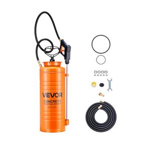VEVOR Industrial Concrete Sprayer, 3.5 Gallon Stainless Steel Sprayer, Heavy Duty Tri-Poxy Pump Sprayers, 20.5"Wand with Ergonomic Gun Handle, 48"& 120"Hose, 2 Brass Nozzles for Construction, Garden