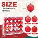 Christmas Tree Decoration Ball Set - 20 Pieces of shatterproof Multi-Colored Christmas Tree Decorations, 2.36 inches Hanging Balls, Festive Party use (red)