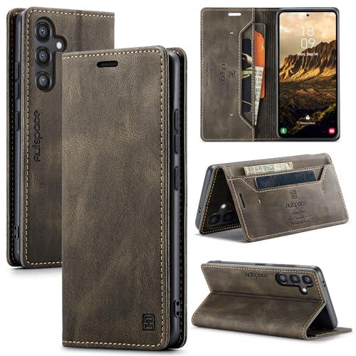 Sojlecyu for Samsung Galaxy S24 Plus Case, [RFID Blocking] PU Leather Wallet Cover Magnetic Flip Cover Card Holder Kickstand Shockproof Protective Phone Case for Samsung Galaxy S24 Plus，Brown