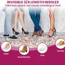 High Heel Cushion Inserts for Women - (4 Pairs) Bukihome 3/4 Invisible Insoles Prevent Feet from Sliding Forward - Shock & Sweat Absorption - Comfort Shoe Pads for High Heels Sandals Flats,Size M