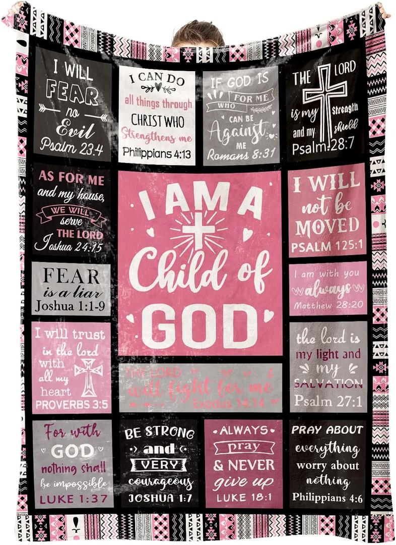 Christian Gifts for Women Faith, Baptism/Catholic/Inspirational/Religious/Spiritual/Birthday Gifts for Adults/Sister/Mother/Girls, Cozy Soft Throw Blankets for Women/Men 50"x 60" (Bible1)