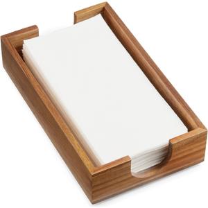 Napkin Holder for Bathroom, Acacia Wooden Guest Towel Holder Tray for Bathroom, Disposable Paper Hand Towel Holder for Bathroom Accessories, Dinner Napkin Holder for Kitchen Table Party (9.29 x 5.71 x 2.2 inches)