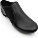 Capezio Women's E Series Jazz Slip-on Shoe – Comfortable Soft Leather with Neoprene Arch Support for Quick Changes, Non-Slip Sole, Lightweight Design, Size 3.5 M, Black