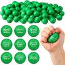 Shappy 72 Pcs Inspirational Stress Relief Balls Motivational Stress Ball Encouraging PU Bulk Balls for Adults Small Therapy Fidget Relief Toys for Valentines Gifts (Green)