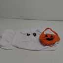Unisex Kid Ghost Costume Girl Halloween Fancy Dress Cosplay Boy White Boo Ghost Cloak Child Spooky Trick-or-Treating(Pumpkin Bucket- White,L)