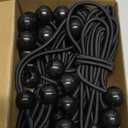 50 Pcs Ball Bungee Cords 6 Inch Black Heavy Duty Outdoor for Canopy Tarp Tie Downs, UV Resistant