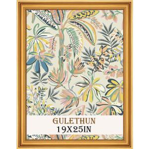 GULETHUN 19x25 Frame, Transitional Modern Design Picture Frames, Rustic Poster Frame for Home Decor, Gold Vintage Photo Frame, Horizontal or Vertical Display, Choose Size & Color