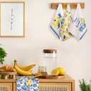 Sratte 6 Pcs Summer Lemon Kitchen Towels 24 x 16 Inch Italian Capri Tiles Lemon Dish Towels Absorbent Blue Yellow Hand Bathroom Towel Mediterranean Tea Towel for Kitchen Bath Amalfi Coast Party Decor