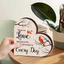3 x Sympathy Gifts for Loss of Loved One - Cardinal Bird Wooden Sign Bereavement & Memorial Gifts - Desk Decor & Table Centerpieces - For Father & Mother - 110