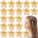 HINZIC 20 Pcs Mini Flower Claw Clips 0.69inch Small Gold Hair Clips Cute Metal Hair Barrettes Accessories for Women Girls Teens Thin Thick Long Short Hair