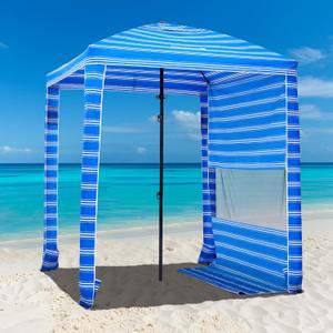 HOMEDEMO Beach Canopy UPF 50+, 6'6', Easy Set up and Take Down Tent with Sand Pockets, Side Wall Shade Wind Waterproof for Kids, Family & Friends