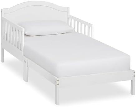 Dream On Me Sydney Toddler Bed in White, Greenguard Gold Certified, JPMA Certified, Low To Floor Design, Non-Toxic Finish, Safety Rails, Made Of Pinewood
