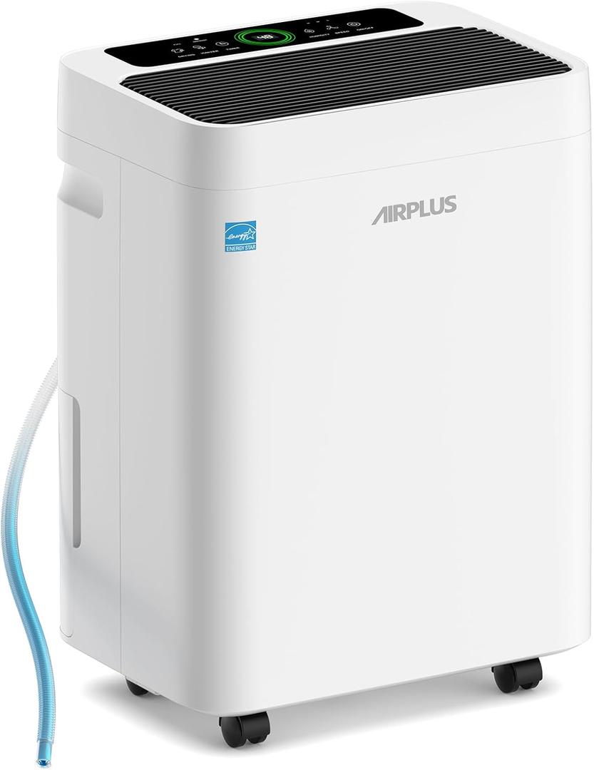 5,000 Sq.Ft Energy Star Dehumidifier For Basement,80 Pints Quiet Dehumidifiers For Home,Large Room, Bedroom With Drain Hose, 1.35 Gallon Water Tank,Smart Humidity Control & Display,4 Operation Modes