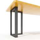 Luffioner Metal Table Legs Bench Legs, Heavy Duty Square Tube Desk Legs Furniture Legs for Coffee/Dining/Side Table (L Shape, 28"X 17.7")