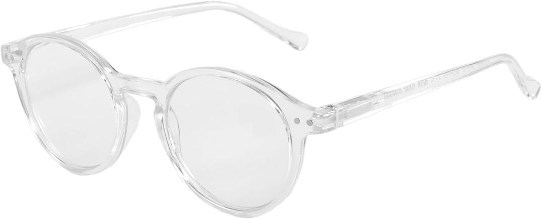ZENOTTIC Reading Glasses Blue Light Blocking Round Glasses for Men Women Magnification 0.0 1.0 1.5 2.0 2.5 3.0 3.5 (Crystal Clear)