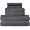 Orighty 4-Piece Towel Set - Soft & Lightweight -  Bath Towels, Hand Towels, and  Wash Cloths - Absorbent & Quick Drying Microfiber Towel for Multipurpose, Bathroom, Gym, Sport, Yoga, Travel-Grey