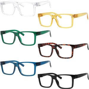 Eyekepper Metalless Reading Glasses with Screwless Spring Hinges 6 Pack Oversize Readers for Men Women +3.50 (6 Pack Mix Color - Nr2142)
