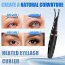 Heated Eyelash Curlers - 2 in 1 Clip- Type Heated lash Curler Best Seller Electric Eyelash Curler LED Display 3 Temp Settings for Makeup Tools USB Rechargeable Natural Curling 24H Long Lasting QI1