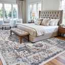 Washable Large 9x12 Area Rug: Living Room Oriental Non Slip Soft Rugs Indoor Low Pile Stain Resistant Carpet for Bedroom Dining Room Farmhouse Distressed Thin Home Decor Floor Mat (9x12 Brick)