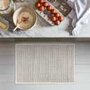 Artoid Mode Beige and Grey Machine Washable Non Slip Doormat,Soft Absorbent and Stain Resistant Kitchen Rugs for Sink Hallway Bathroom and Laundry 24x36 Inch