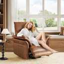 GarveeHome Power Recliner Chair with Side Pockets, 270 Swivel & Glider, USB Charging Port, PU Leather, Thickened Dual-Layer Armrests, Modern Recliner for Living Room, Bedroom(Orange)